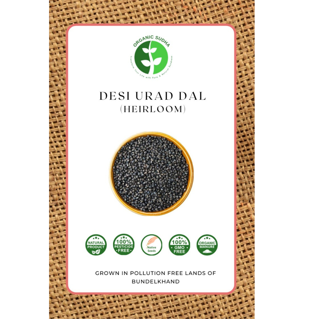 organic sudha desi sabut urad dal packaging unpolished