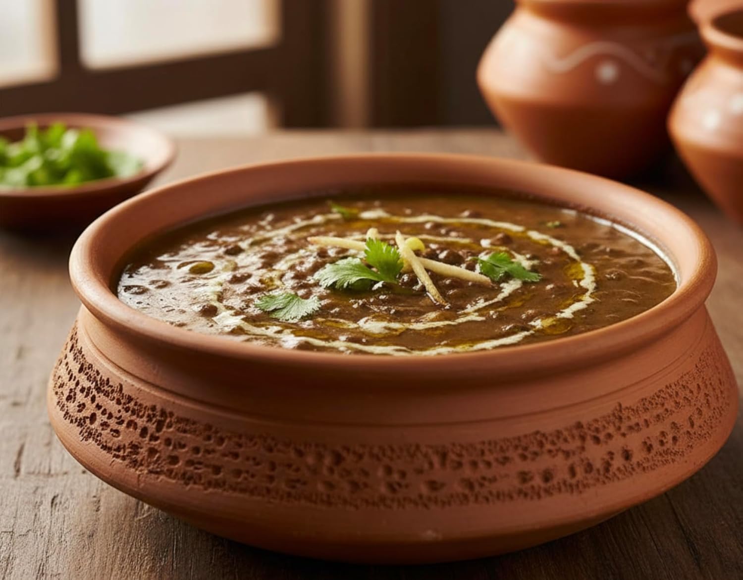 cooked sabut urad dal dal makhani traditional Indian dish