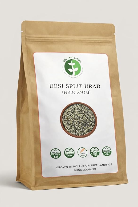 Brown Kraft package of Desi Split Urad